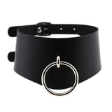 Sexy Circle Slave PU Leather Collar Neck Jewelry BDSM Necklace