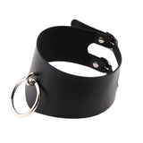 Sexy Circle Slave PU Leather Collar Neck Jewelry BDSM Necklace