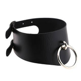Sexy Circle Slave PU Leather Collar Neck Jewelry BDSM Necklace