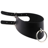 Sexy Circle Slave PU Leather Collar Neck Jewelry BDSM Necklace