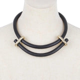 Punk Style Rubber Necklace Bondage Collar Round Pendant Jewelry