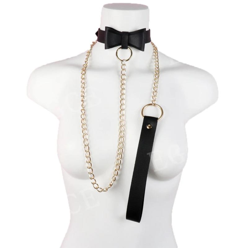 Sexy Punk Choker Collar Leather Bondage Body Cosplay Goth Jewelry