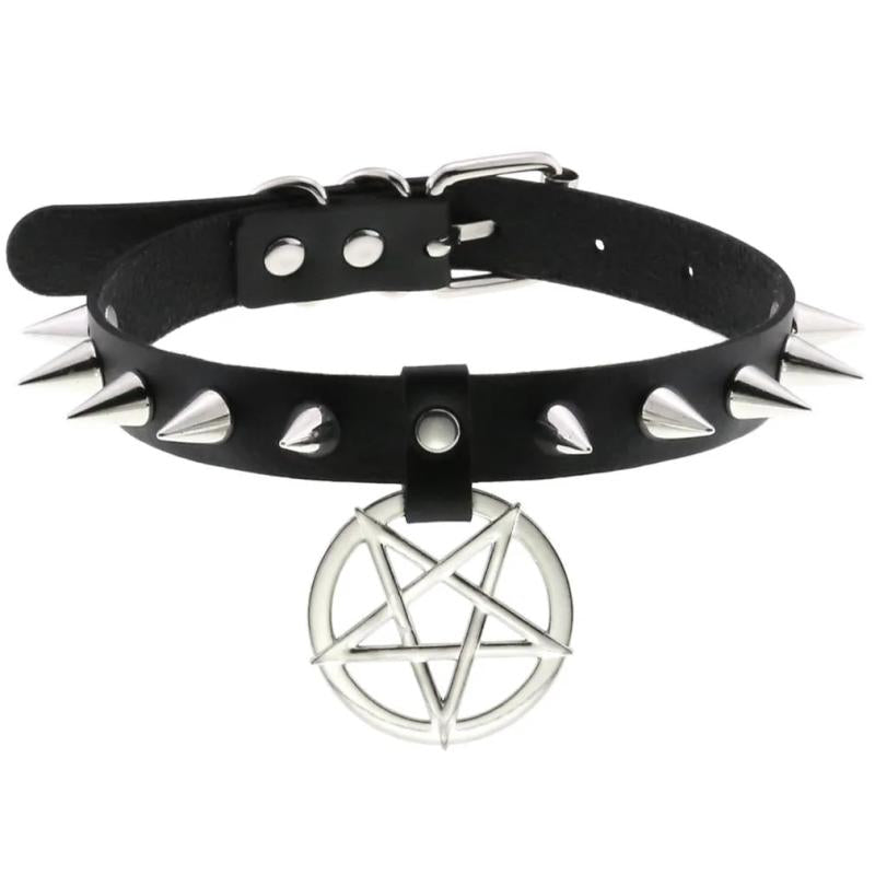Leather Choker Necklaces for Women Bondage Cosplay