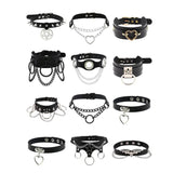 Leather Choker Necklaces for Women Bondage Cosplay
