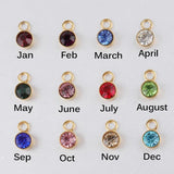 Personalized Birthstone Necklace, Letter & Birthstone Pendant, 14K Gold