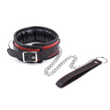 Leather Bondage Gothic Collar with Metal Chain