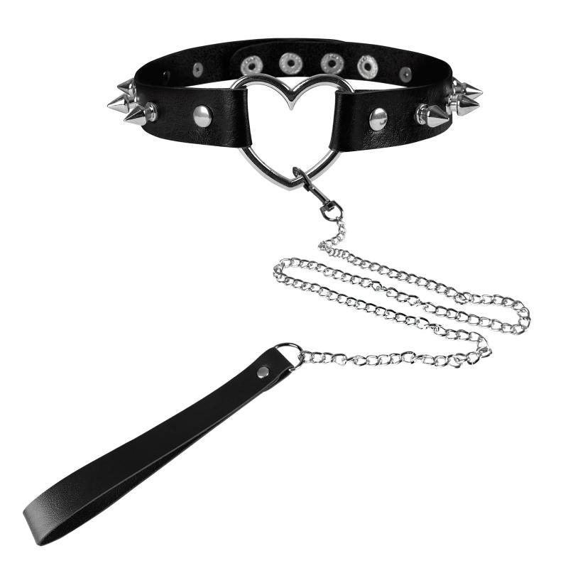 Sexy Punk Choker Collar Leather Bondage Body Cosplay