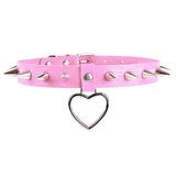 Heart Choker Necklace for Women Leather Neck Chain Jewelry