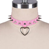 Heart Choker Necklace for Women Leather Neck Chain Jewelry