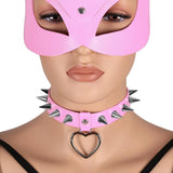 Heart Choker Necklace for Women Leather Neck Chain Jewelry