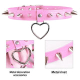 Heart Choker Necklace for Women Leather Neck Chain Jewelry