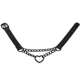 Punk Heart Pendant Leather Choker Necklace