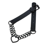 Punk Heart Pendant Leather Choker Necklace
