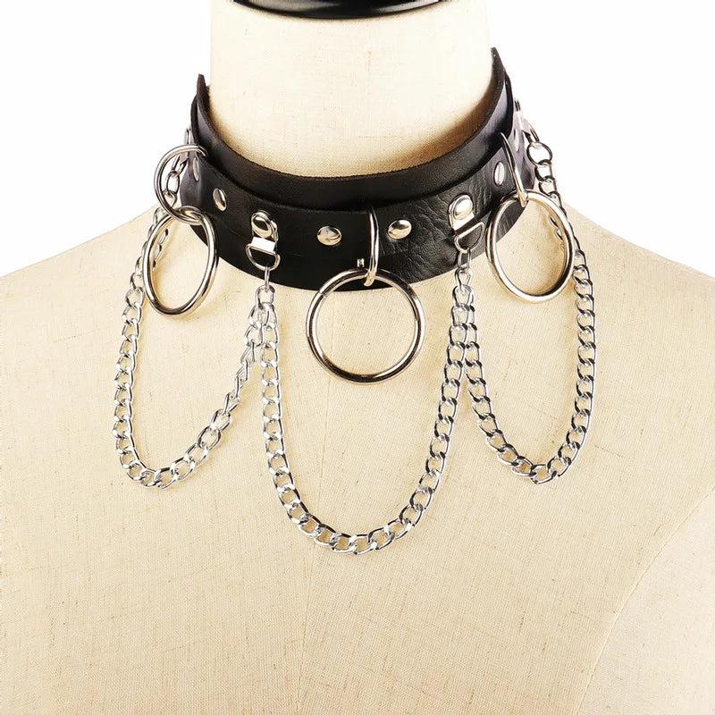 Sexy Punk Choker Collar Leather Choker Goth Jewelry Women Gothic Necklace