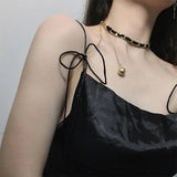 Punk Leather Chain Choker Collar Bondage Cosplay Gothic Necklace