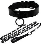 Women Man Dark Punk Gothic Rivet Collar Chain Bondage Necklace