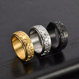 Titanium Steel Five Pointed Star Rotatable Ring Decompression Jewelry