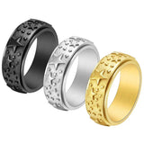 Titanium Steel Five Pointed Star Rotatable Ring Decompression Jewelry