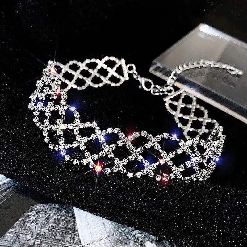 Delicate Crystal Necklace Rhinestone Sweet Romantic Jewelry
