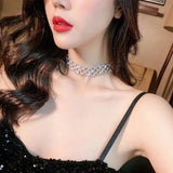 Delicate Crystal Necklace Rhinestone Sweet Romantic Jewelry