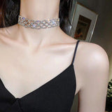 Delicate Crystal Necklace Rhinestone Sweet Romantic Jewelry