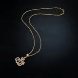 Arabic Muslim Womens Rhinestone Islamic God Allah Pendant Necklace