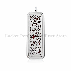 Stainless Steel Rectangle Diffuser Necklace Pendant for Women