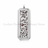 Stainless Steel Rectangle Diffuser Necklace Pendant for Women