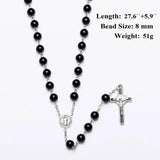 Catholic Rosary Beads Necklace Cross Pendant Religious Jewelry