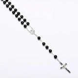 Vintage Glass Bead Catholic Rosary Necklace Father Beads Holy Soil Centerpiece