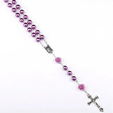 Colorful Beads Catholic Rosary Necklace Cross Pendant