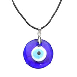 Round Evil Eye Pendant Necklace for Women Men