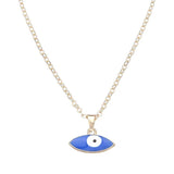 Round Evil Eye Pendant Necklace for Women Men