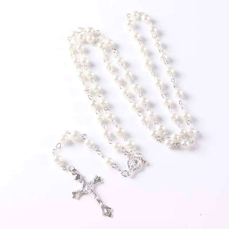 Colorful Beads Catholic Rosary Necklace Pendant for Women