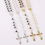 Colorful Beads Catholic Rosary Necklace Pendant for Women