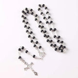 Colorful Beads Catholic Rosary Necklace Pendant for Women