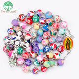 Colorful Polymer Clay Beads Catholic Rosary Necklace