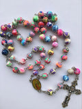 Colorful Polymer Clay Beads Catholic Rosary Necklace