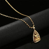 Cambodian Style Garden Buddha Pendant Necklace with Cubic Zirconia