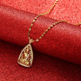 Cambodian Style Garden Buddha Pendant Necklace with Cubic Zirconia