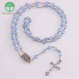 Vintage Glass Bead Catholic Rosary Necklace Religious Father Beads