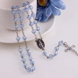 Vintage Glass Bead Catholic Rosary Necklace Religious Father Beads