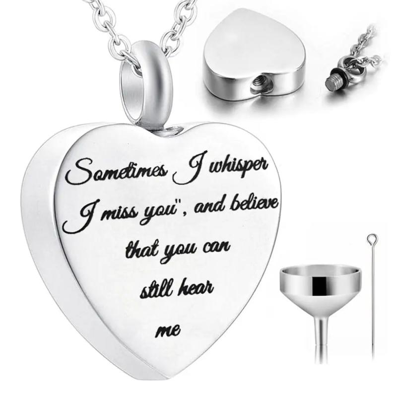 Heart Cremation Urn Necklace for Ashes - Memorial Pendant
