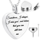 Heart Cremation Urn Necklace for Ashes - Memorial Pendant