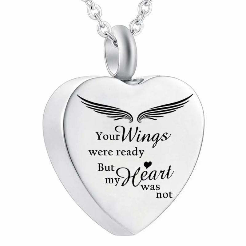 Heart Urn Necklace for Ashes Stainless Steel Cremation Jewelry