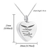 Heart Urn Necklace for Ashes Stainless Steel Cremation Jewelry