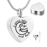 Cremation Urn Locket Necklace I Love You to The Moon and Back