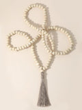 Vintage Wooden Beaded Buddhism Rosary Necklace