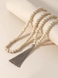 Vintage Wooden Beaded Buddhism Rosary Necklace