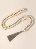 Vintage Wooden Beaded Buddhism Rosary Necklace